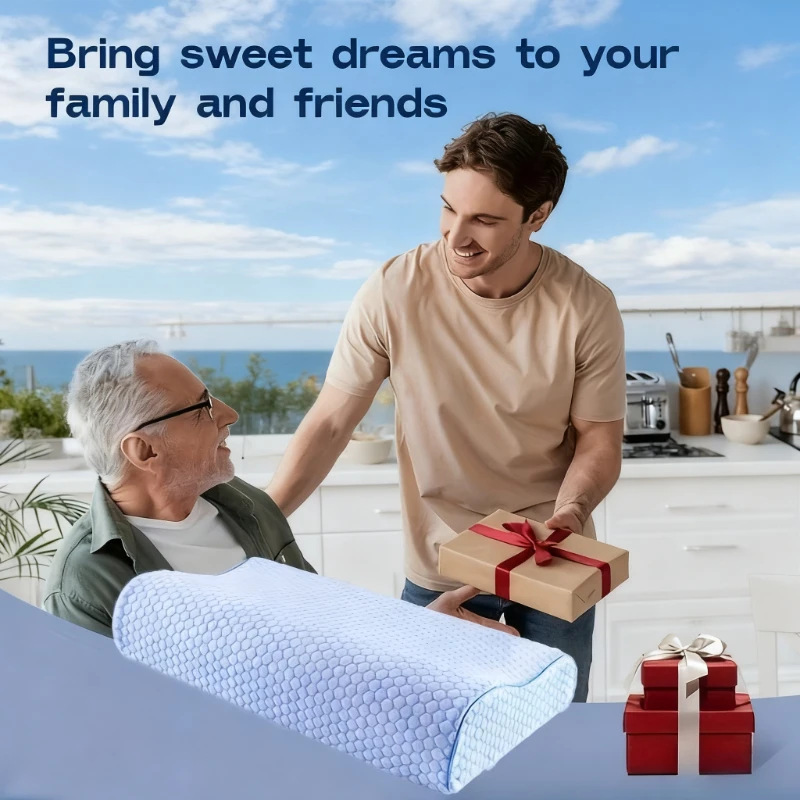 

1 шт. охлаждающая подушка для сна сбоку/задней частью/таку | Дышащий синий шестиугольный узор. Съемный полиэстеровый чехол