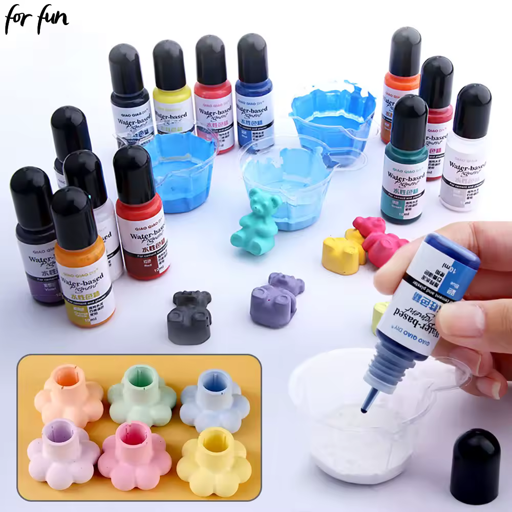 Pigmentos a Base de Agua para Cemento y Yeso, Concentrado de Color de 10 ml, para Decoración de Moldes de Cemento, Yeso y Concreto, Hecho a Mano