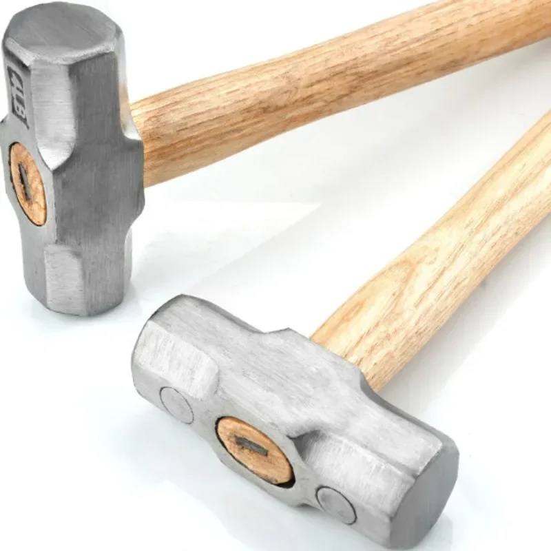 Handle Sledge Hammers Profession Heavy Duty Forged Steel Octagon Hammer Square Head Big Hammer Masonry Hammer Wooden