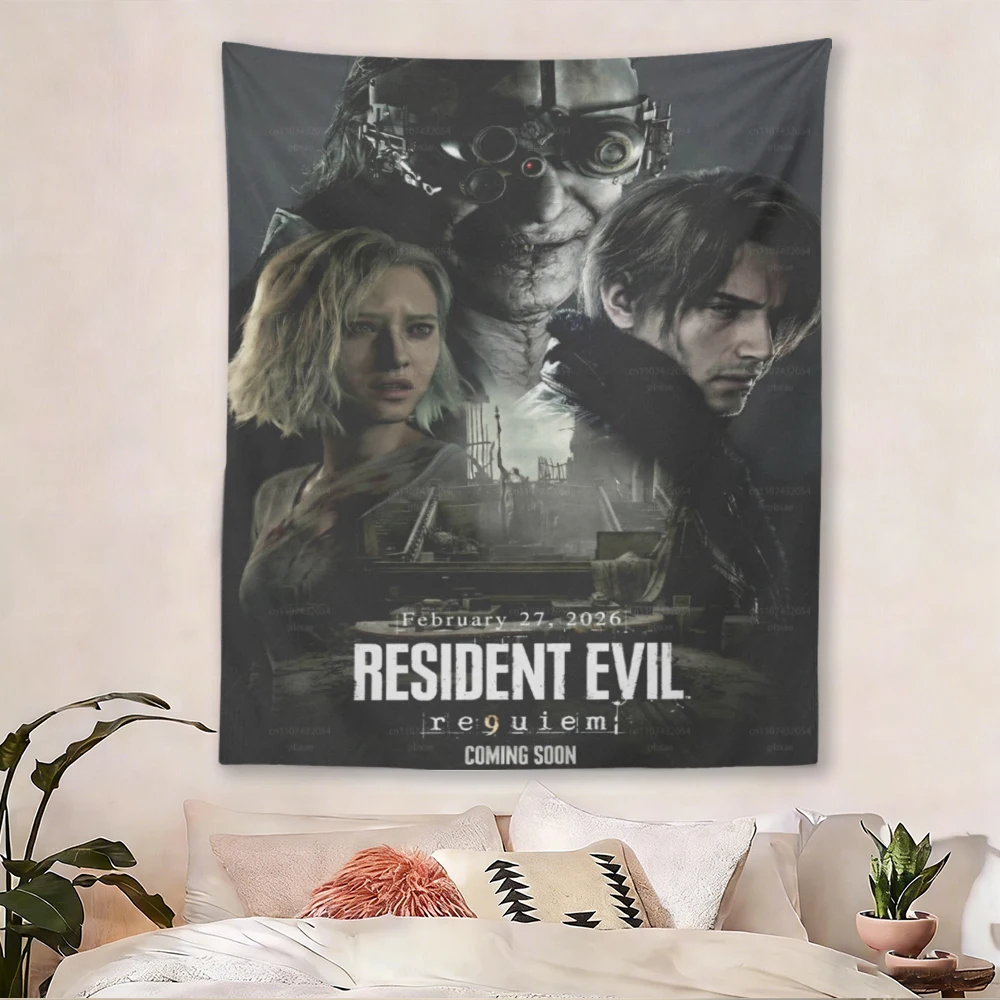 Resident E-Evil 9 Horror-Wandteppich für Spielzimmer, Bar und Heimdekoration