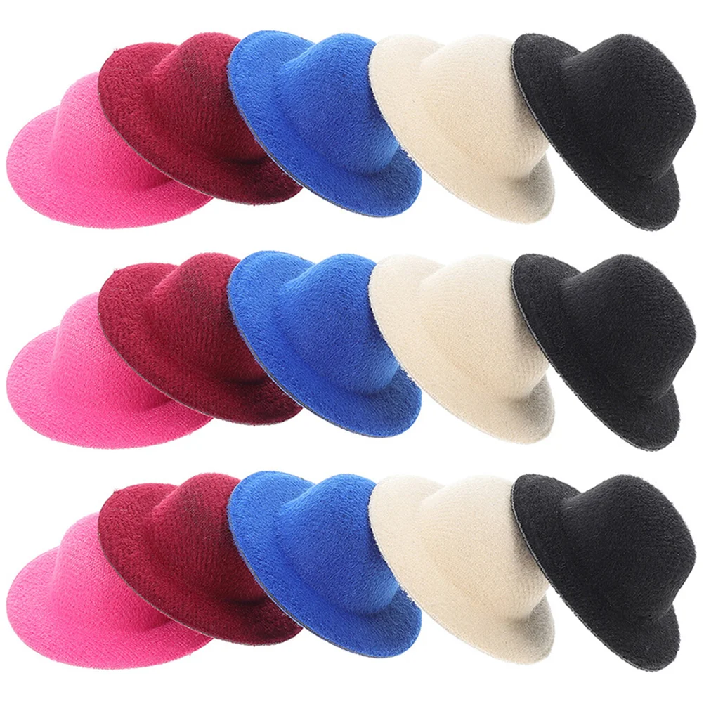 15 Pcs Small Hat Toys Decor Accessories Hats Mini Cloth Exquisite Caps Decors DIY Craft Photo Prop Baby Miniature