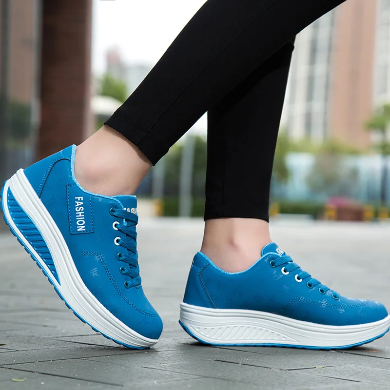 

2025 Women's Sneakers Comfortable Wedge-heel Platform Shoes Spring Fashion Non-slip Wear-resistant Casual Shoes Zapatos De Mujer