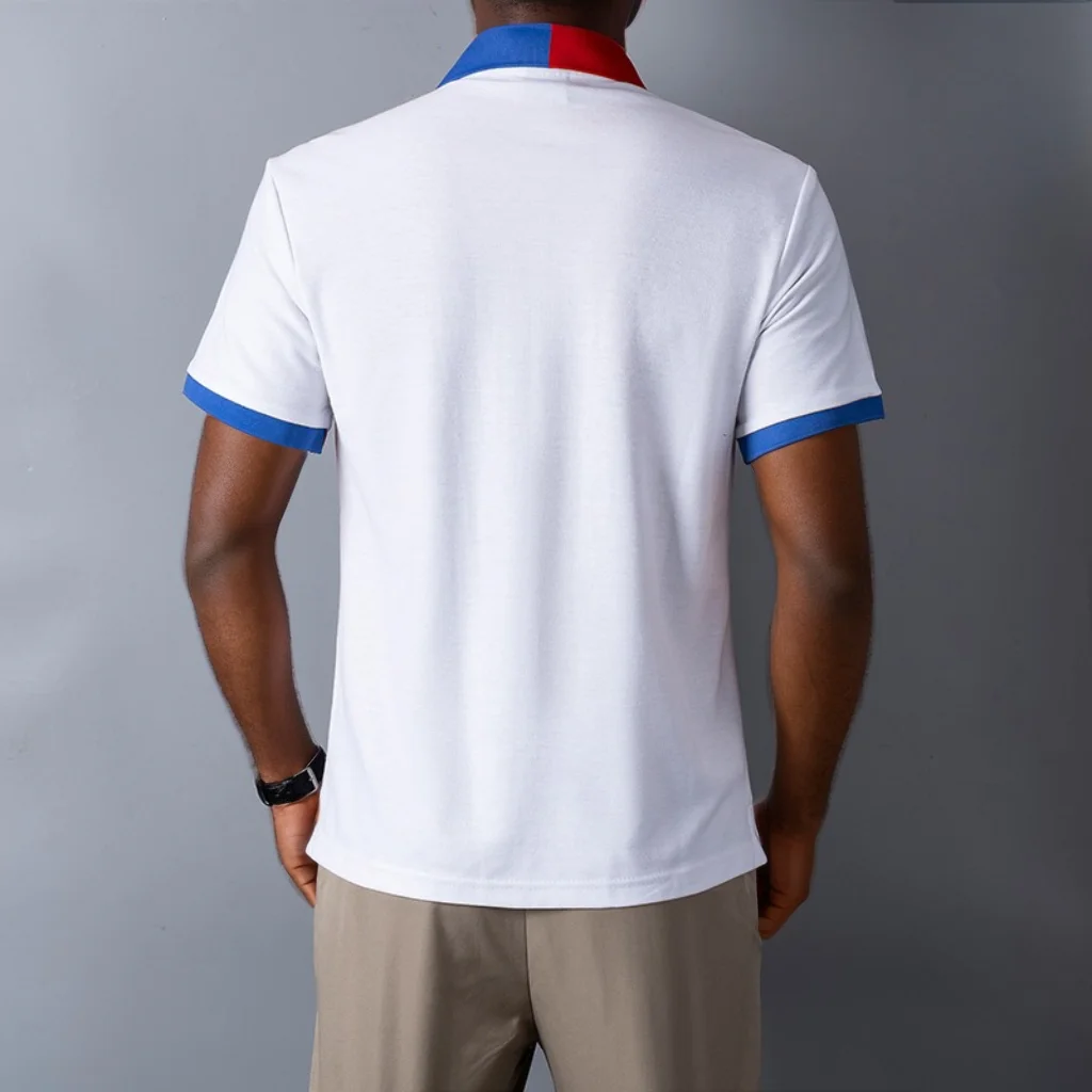New Men’s Polo Shirts Barcelona City Design Fashion Working Golf Shirts Buttons Collared Solid T Shirts Mans Summer Clothes