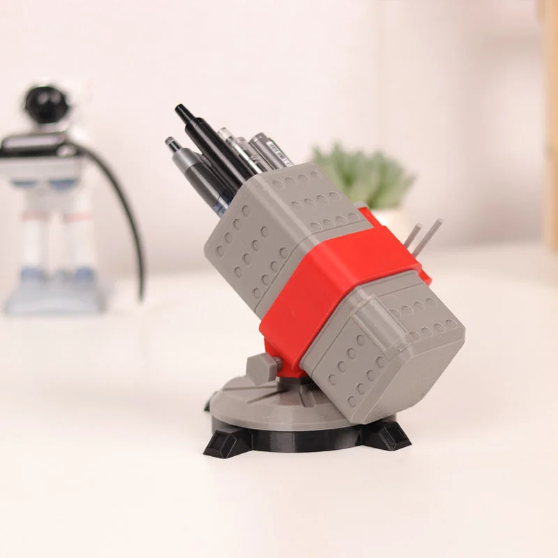 360-Degree Rotating 3D Printed Missile Storage Pen Holder Model for Decoration and Prevention Purposes