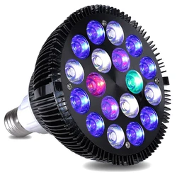 54W Full Spectrum LED Fish Tank Lights E27 Reef Coral Lamp Aquatic Plants Growth Light For Saltwater Seawater Aquarium Lighting