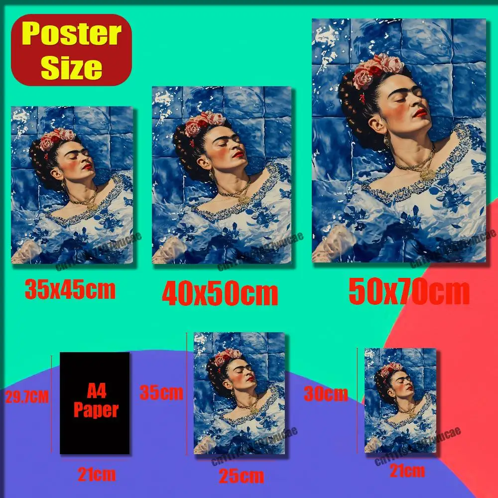 For F-Frida ART K-Kahlo Poster Cover Wall Murals Home Custom Self-adhesive Decoration Sticker Playbill Film