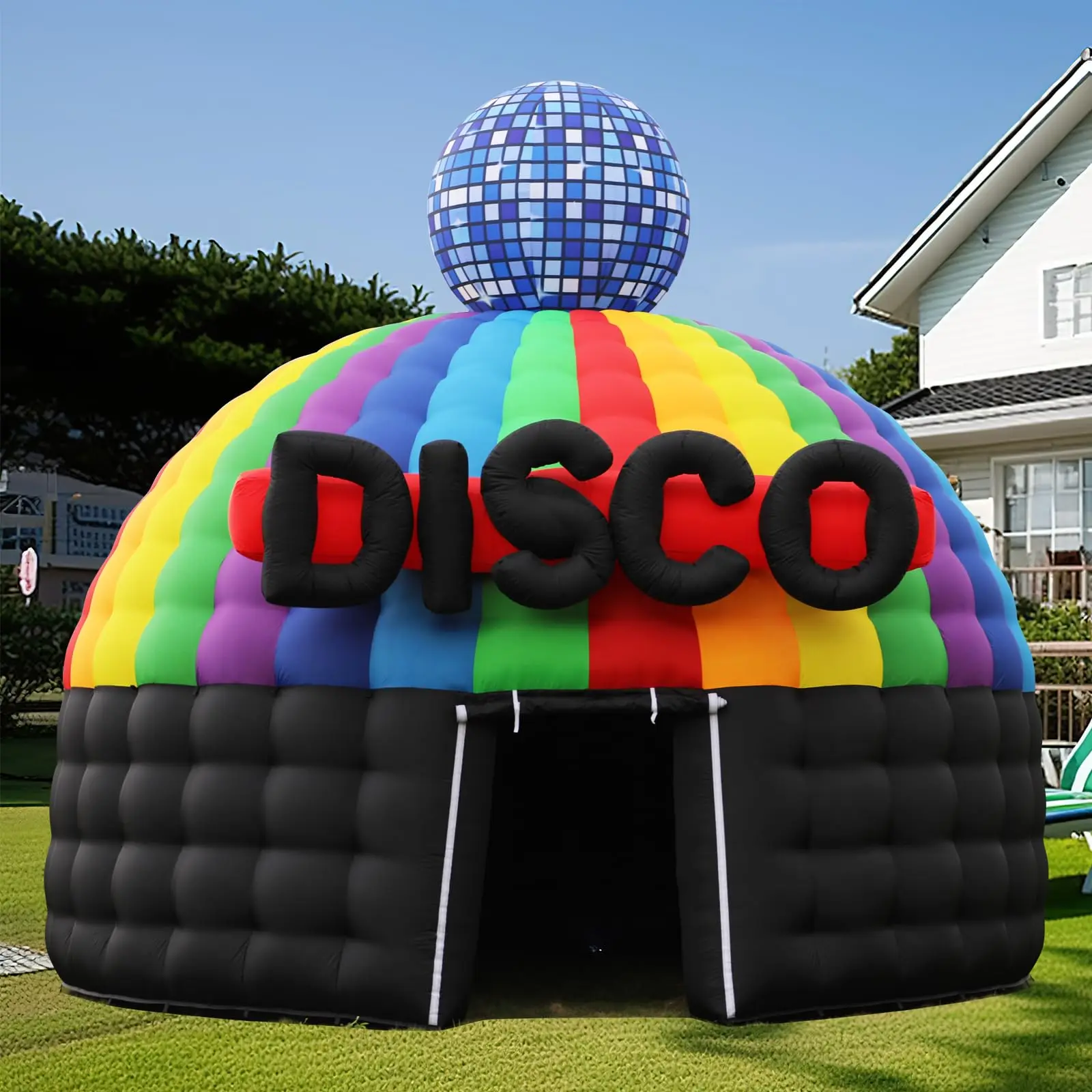 

18Ft Roundness Large Black Inflatable Night Club Inflatable Party Tent Disco Gazebo Event House for Dance Floor Yard Party