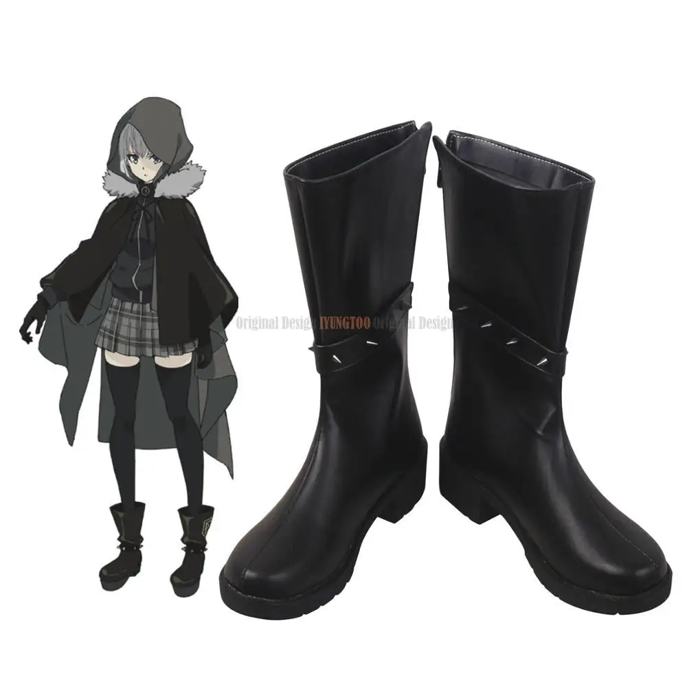 Gray Shoes Cosplay Lord El-Melloi II Case Files Gray Cosplay Boots Black Shoes Leather Boots for Unisex