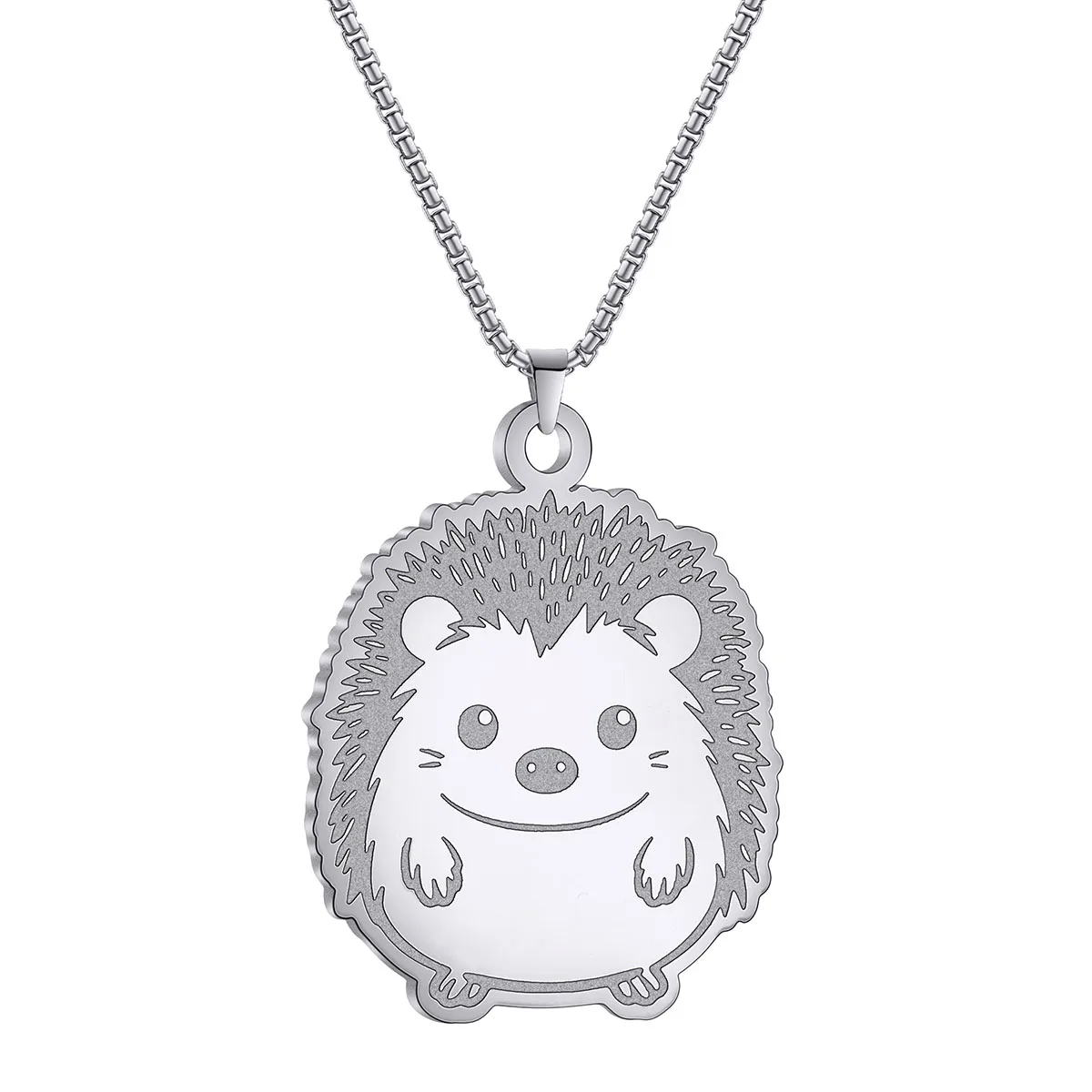 Kinitial-قلادة القنفذ لطيف للنساء ، قلادة الفولاذ المقاوم للصدأ ، الأزياء والمجوهرات ، هدية محبي الحيوانات