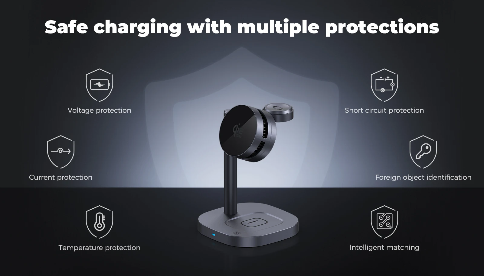 ICE Cooling Qi2.2 25W 3 in 1 Magnetic Wireless Charger Stand Fast Charging For Magsafe iPhone 17 Pro Max Apple Watch 2-8 Airpods