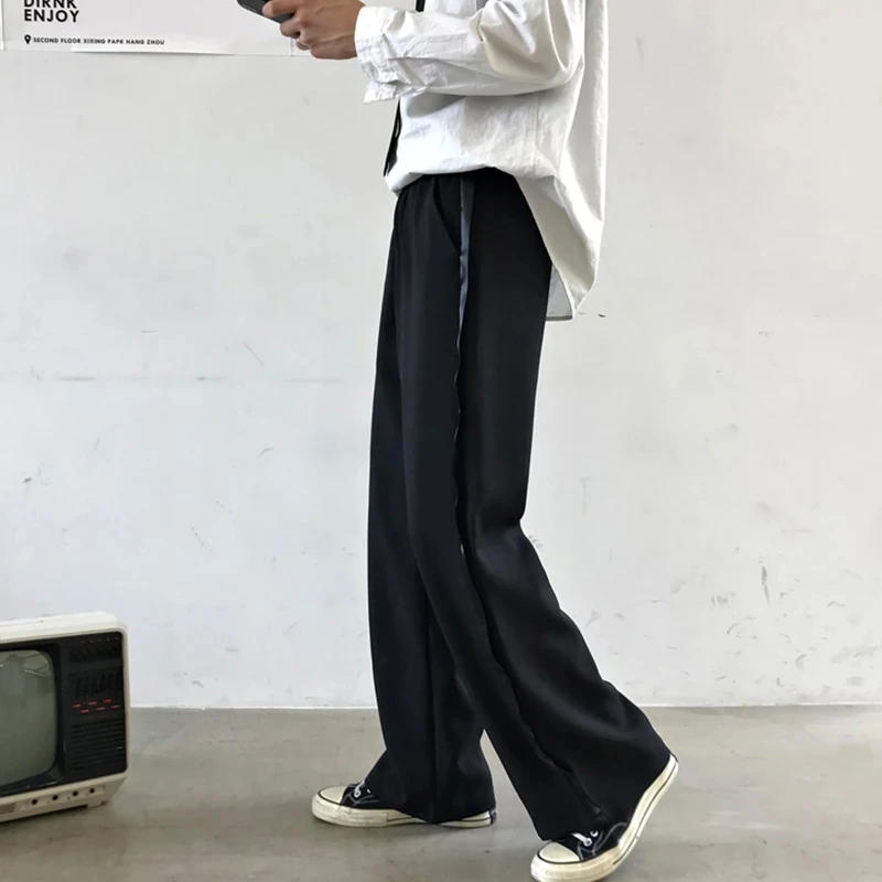 Men's Wide Leg Straight Leg Pants Spring And Autumn New Dynamic Youth Fashion Hong Kong Style Relaxed Large Size Sport Pants