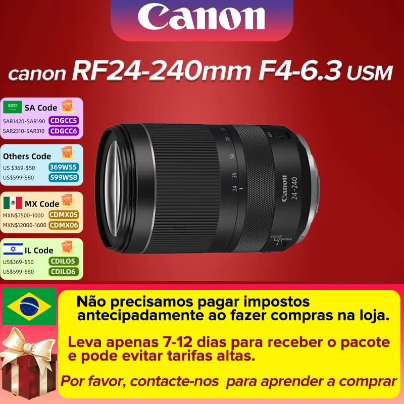 Canon RF24-240mm F4-6.3 IS USM Full Frame Zoom Portrait Lens For Mirrorless Camera Canon EOS R7 RP R10 R8 R 24 240 RF 24 240mm