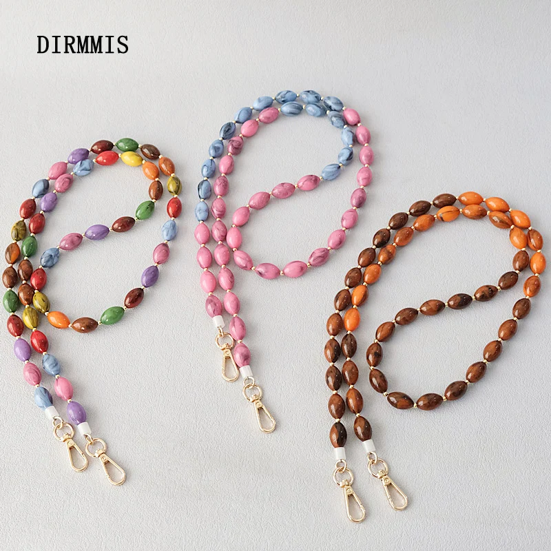 New Fashion Woman Bag Accessory Detachable Vintage Candy Beaded Chain Acrylic Bag Rope Strap Women Handbag Shoulder Handle Chain