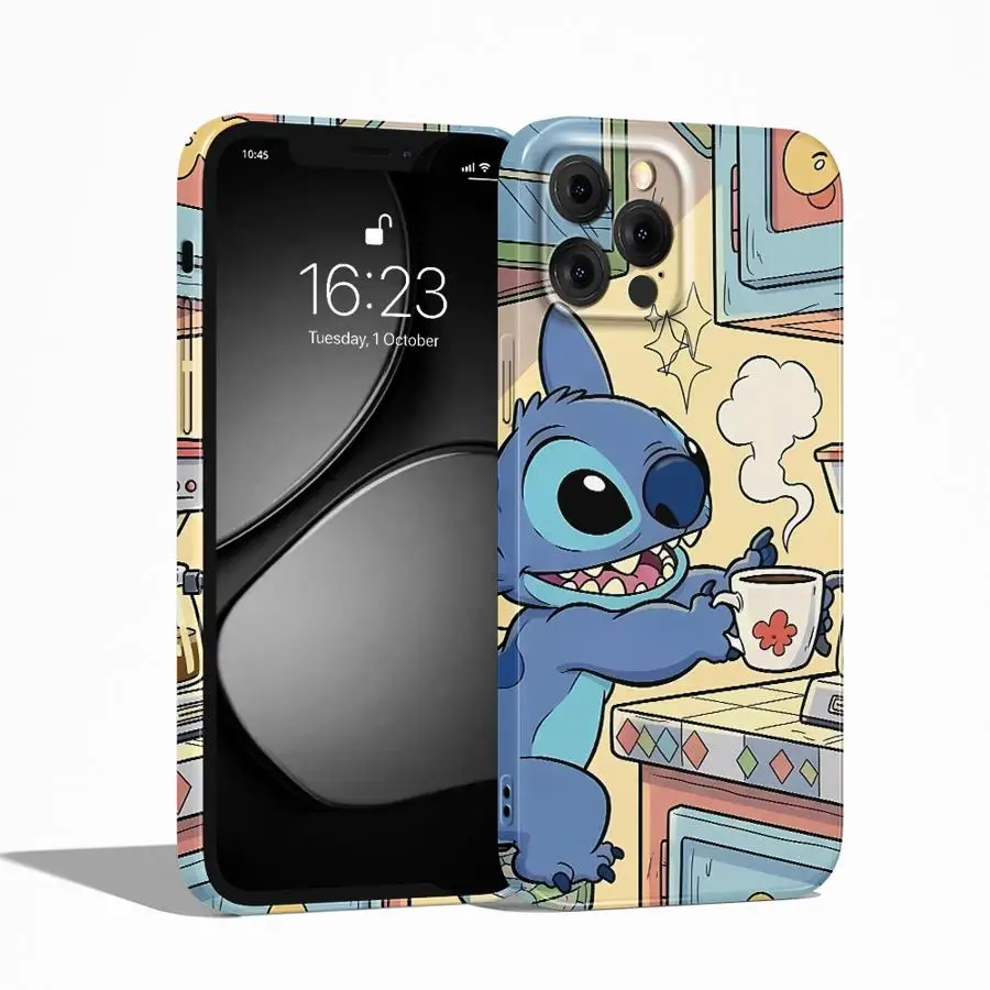 Case for iPhone 16 Pro Max 17 Air XR 14 12 13 15 Plus X 11 Hard Phone Cover Disney Stitch