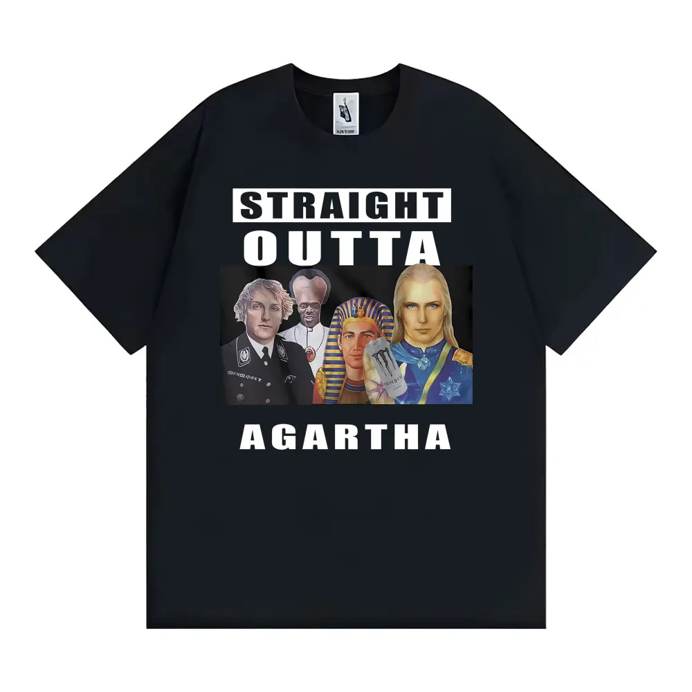 EU-Versand Agartha HollowEarth Meme Grafik-T-Shirt für Männer und Frauen Hip-Hop Hochwertiges, bequemes T-Shirt Sommermode Vintage-T-Shirts