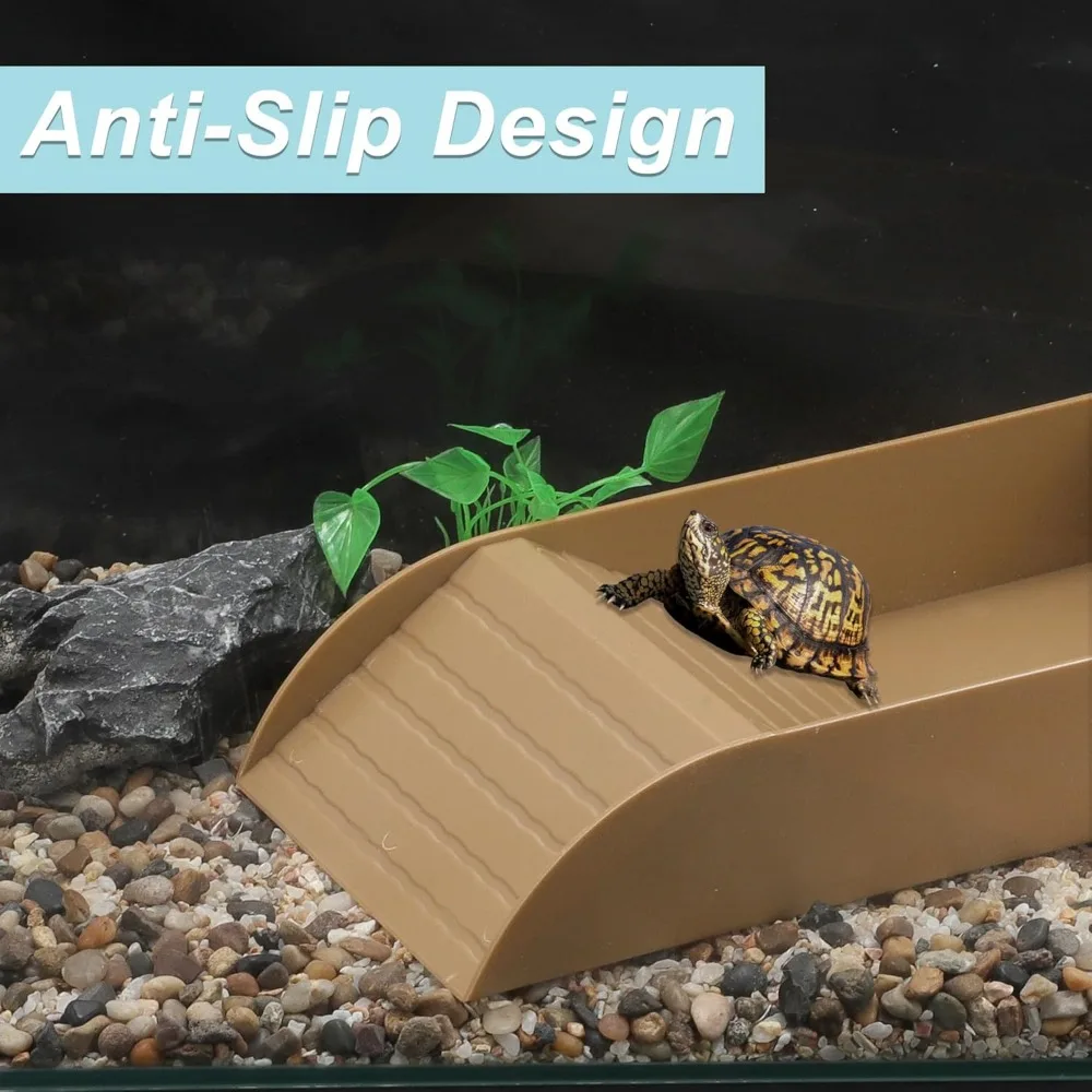 Reptilien-Badebecken, Reptilien-Futternapf, Wassernapf mit Rampe, Aquarium-Ornament für Schlange, Schildkröte, Bartagamen, Eidechsenbad – Detail 18