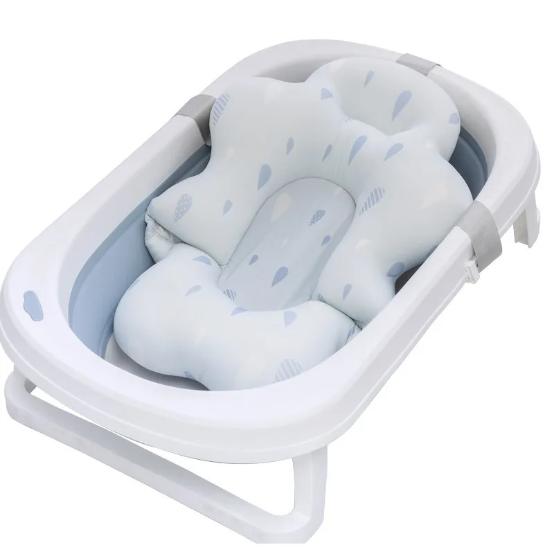 

Newborn Bathtub Pad Ajustable Baby Bath Foldable Baby Bath Seat Floating Security Water Pad Bathtub Anti Slip Pad Support Pad