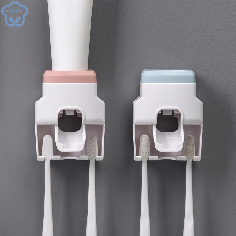 Automatic Toothpaste Dispenser Bathroom Accessories Wall Mount Lazy Toothpaste Squeezer Toothbrush Holder  Bathroom Organizer