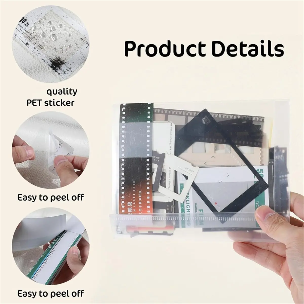 FTGT-94Pcs Vintage Photo Themed Scrapbooking Kits, Movie Film Scrapbook Kit for Film Stickers and Journaling Supplies