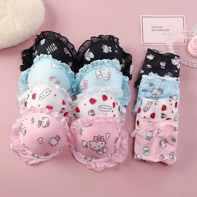 

Neck Halter Style Lingerie Sanrio Lingerie Small Breasts Gathered Japanese Girl Hello Kittys Bra Sexy Strapless Breast Wrap Cute