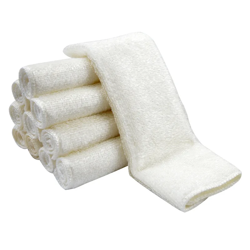 10 Pcs White Bamboo FiberWipes Kitchen Dishcloths Cleaning Dish cloth Nonstick Oil Lint-Free Wiping Rags Cleaning Dishrags