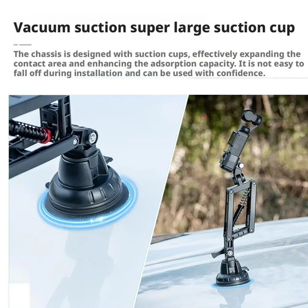 Z-axis Vehicle-mounted Suction Cup Bracket For DJI Pocket3/insta 360 X4 For Gopro Sports Camera Universal Shoot Shock Absorber