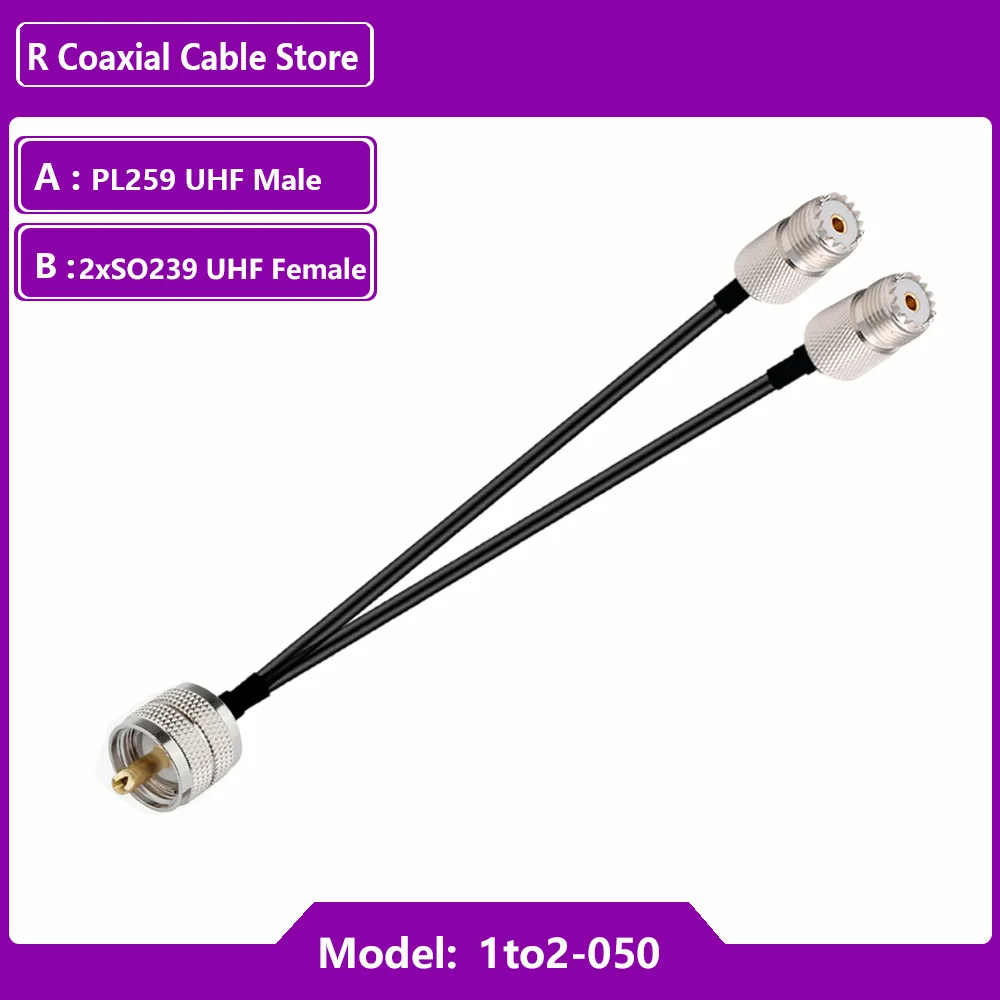 مقسم تمديد هوائي ضفيرة من النوع Y ، نوع Y لهواوي ، ZTE ، مودم 4G ، SO239 UHF أنثى إلى 2x PL259 UHF كابل محوري RF للذكور ، SO239