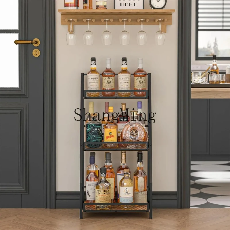 ZYY Household Multipurpose Multi-layer Storage Rack Seasoning Kitchen Storage Vintage Country Wooden Wine Rack