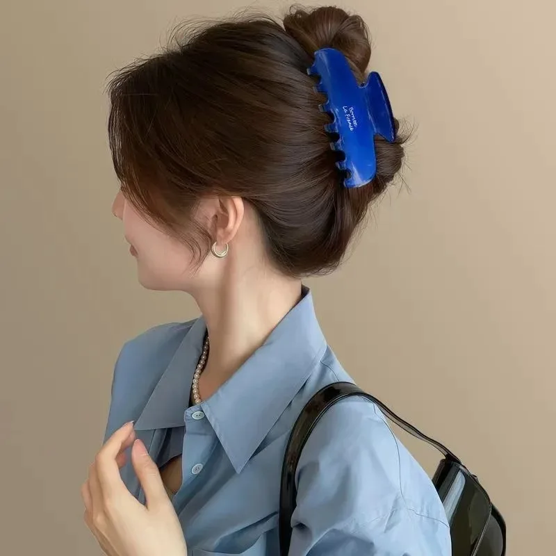 Hanban France acetic acid hairpin women's 2025 new high-end spring temperament disc hair catch clip shark clip hair accessories