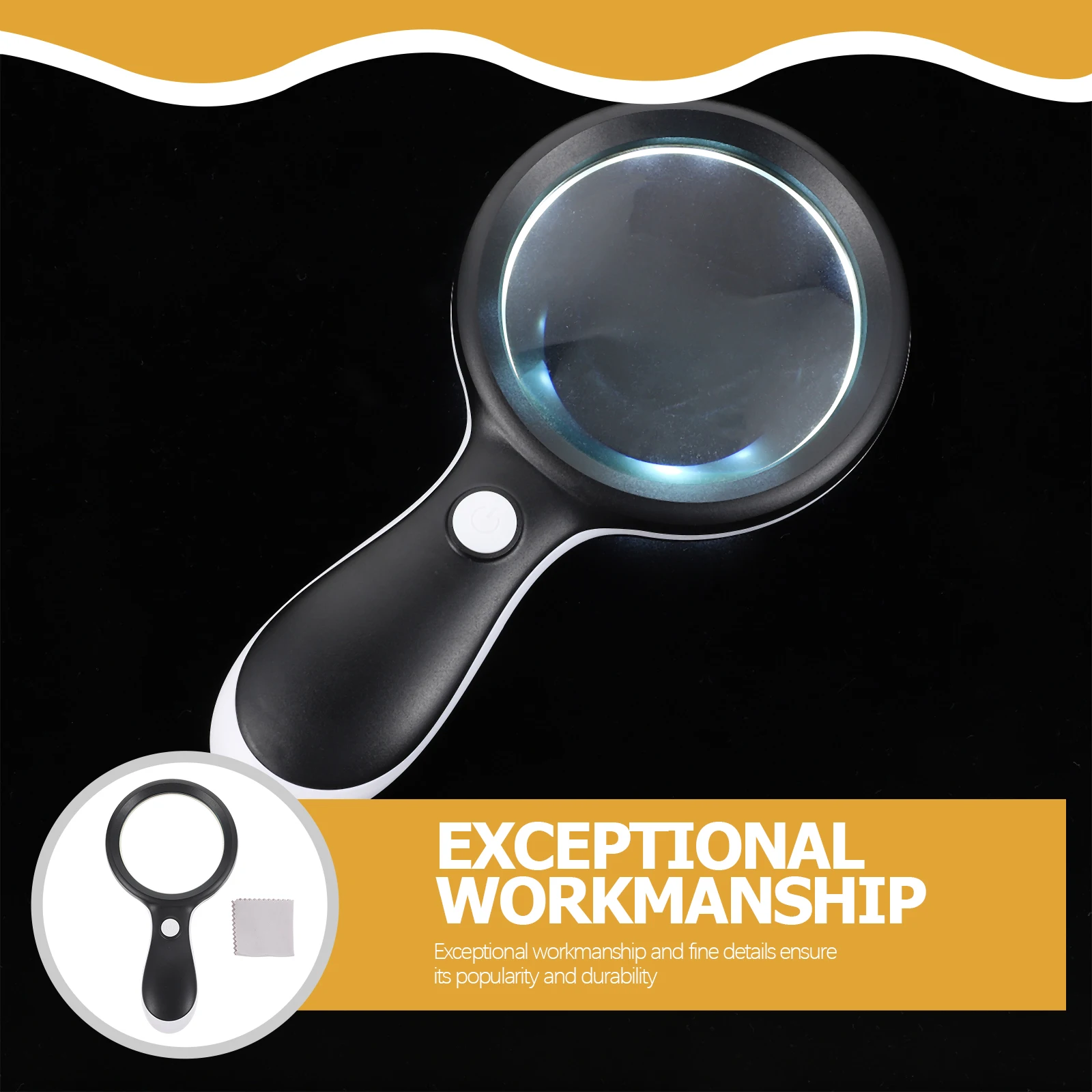 

Handheld Magnifying Glass 10X Led Light For School Outdoor Reading Tool For Seniors Home Use Instrument