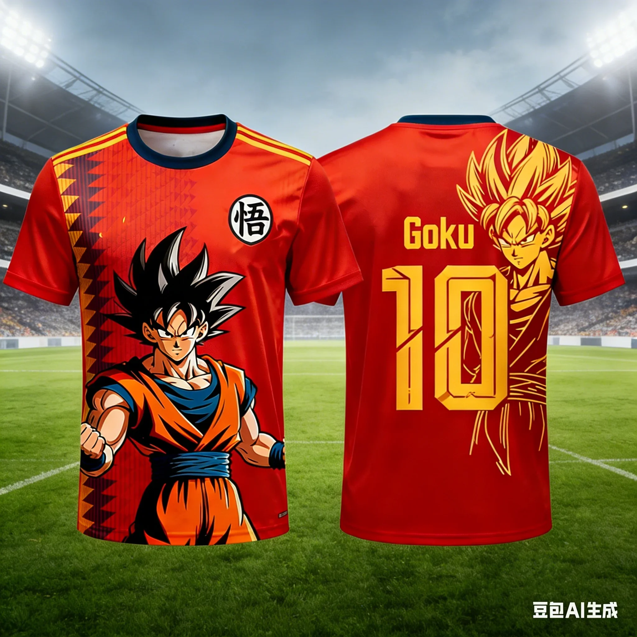 Classic retro men's sports round-neck T-shirt with Dragon Ball print. Children's fashionable, breathable and skin-friendly top.