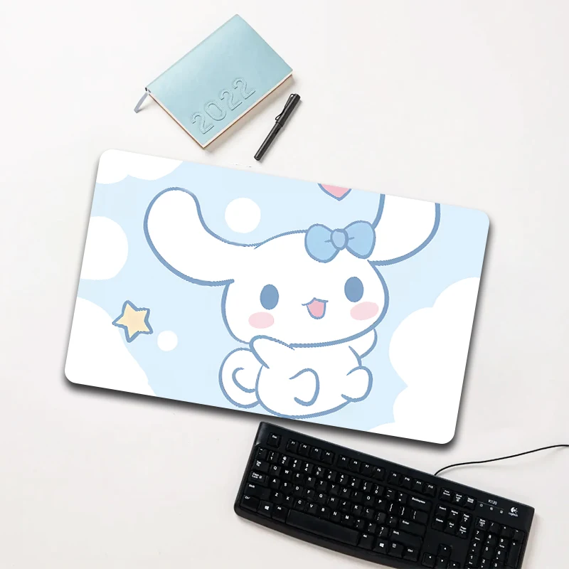 

Sanrio Cinnamoroll Bow Blue Mouse Pad Large Non-slip Waterproof Desk Mat for Laptop Office