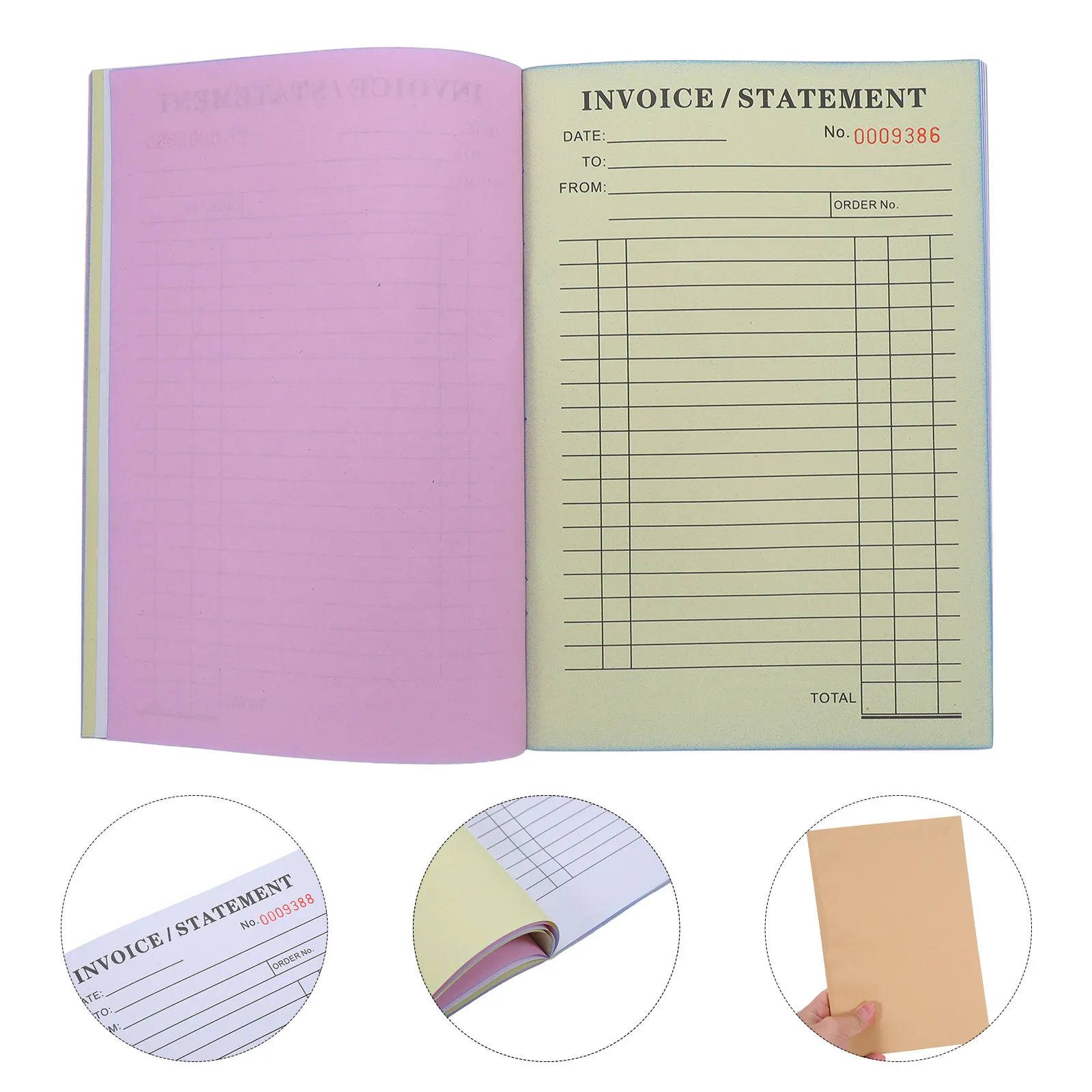 

2Pcs Contractor Invoice Book Multilanguage Work Order Receipt Pad 8.25x5.7 Paper Invoice Booklet Small Business Car Repair