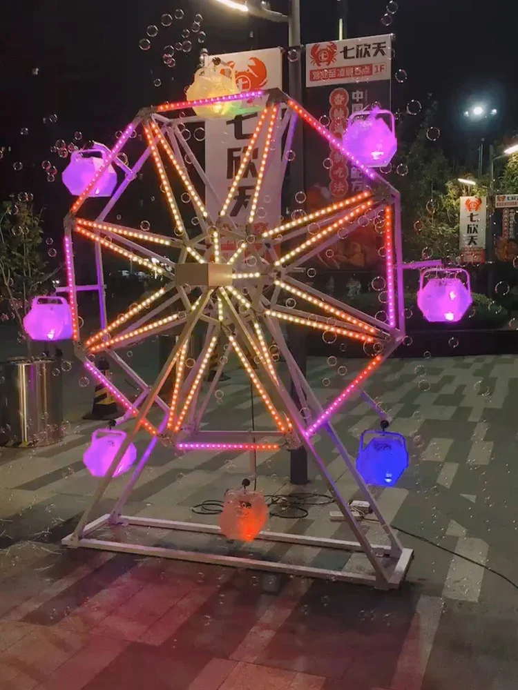 Large Internet celebrity Ferris wheel bubble machine scenic spot check-in LED luminous outdoor interactive ornament amusement