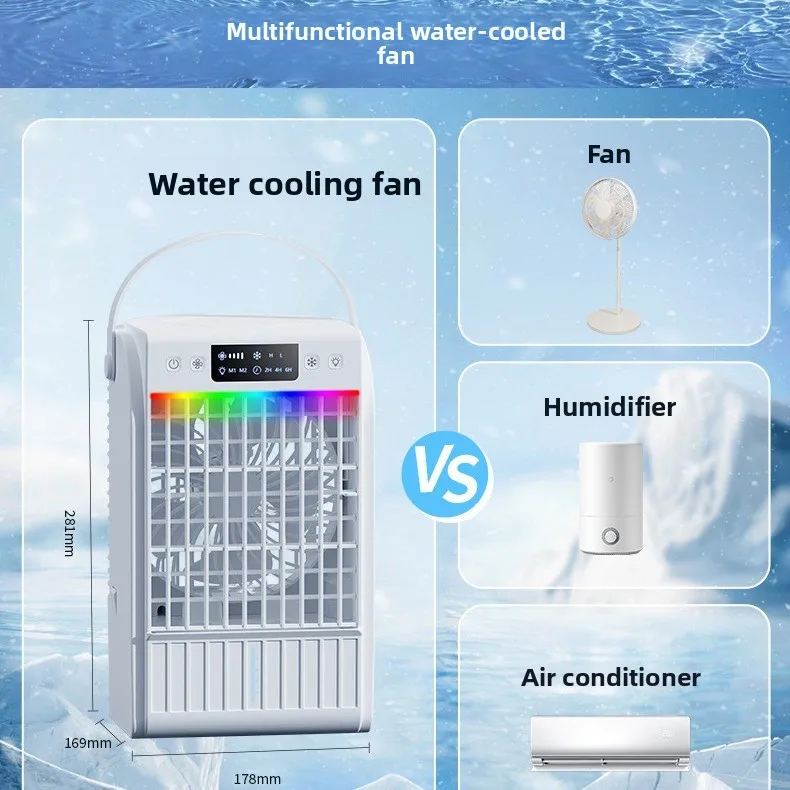 USB Cooling Fan Large Wind Double Spray Remote Control Water Cooling Fan Desktop Large Cooling Fan Portable