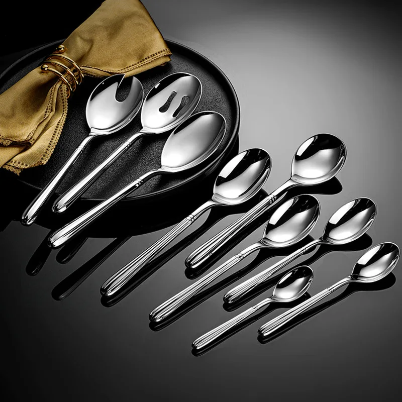 1 Buah Set Peralatan Makan Lengkap Baja Tahan Karat 304 Perancis Mewah Bentuk Melon Garpu Makanan Penutup Sendok Kopi Pisau untuk Dapur