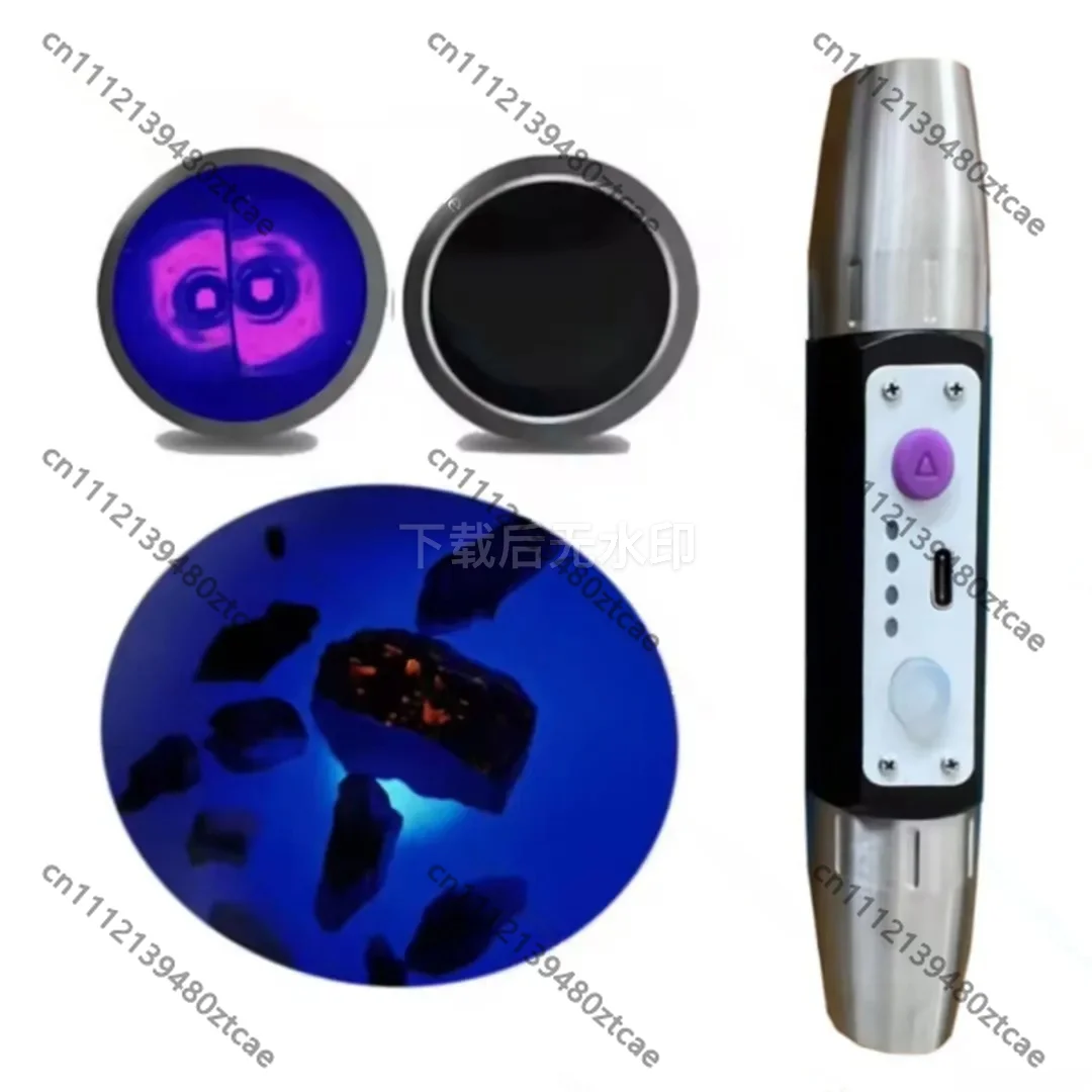 365nm 395nm UV Black Light Flashlight ZWB3 Lamp Long Short Wave Mineral Detection Lamp