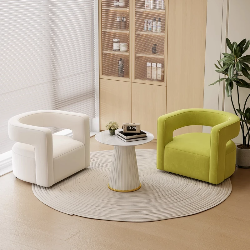 

Lounges Accent Accordion Chair Office Store Simple Light Luxury Clothing Single Sofa Small Beauty Salon Seating Reception Living