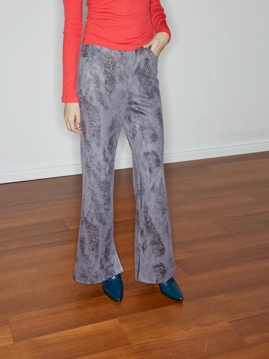 

Брюки-леггинсы из замши с принтом под змеиную кожу, прямые, облегающие, повседневные, бренд APE KISS, для женщин, из полиэфирного волокна