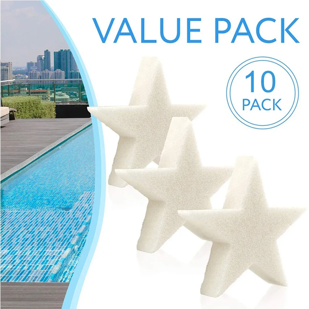 

5/10pcs Star Shaped Floating Oil Absorbing Sponge for Swimming Pool Hot Tub SPA Filters Maintenance Kit Scum Cleaning Sponges
