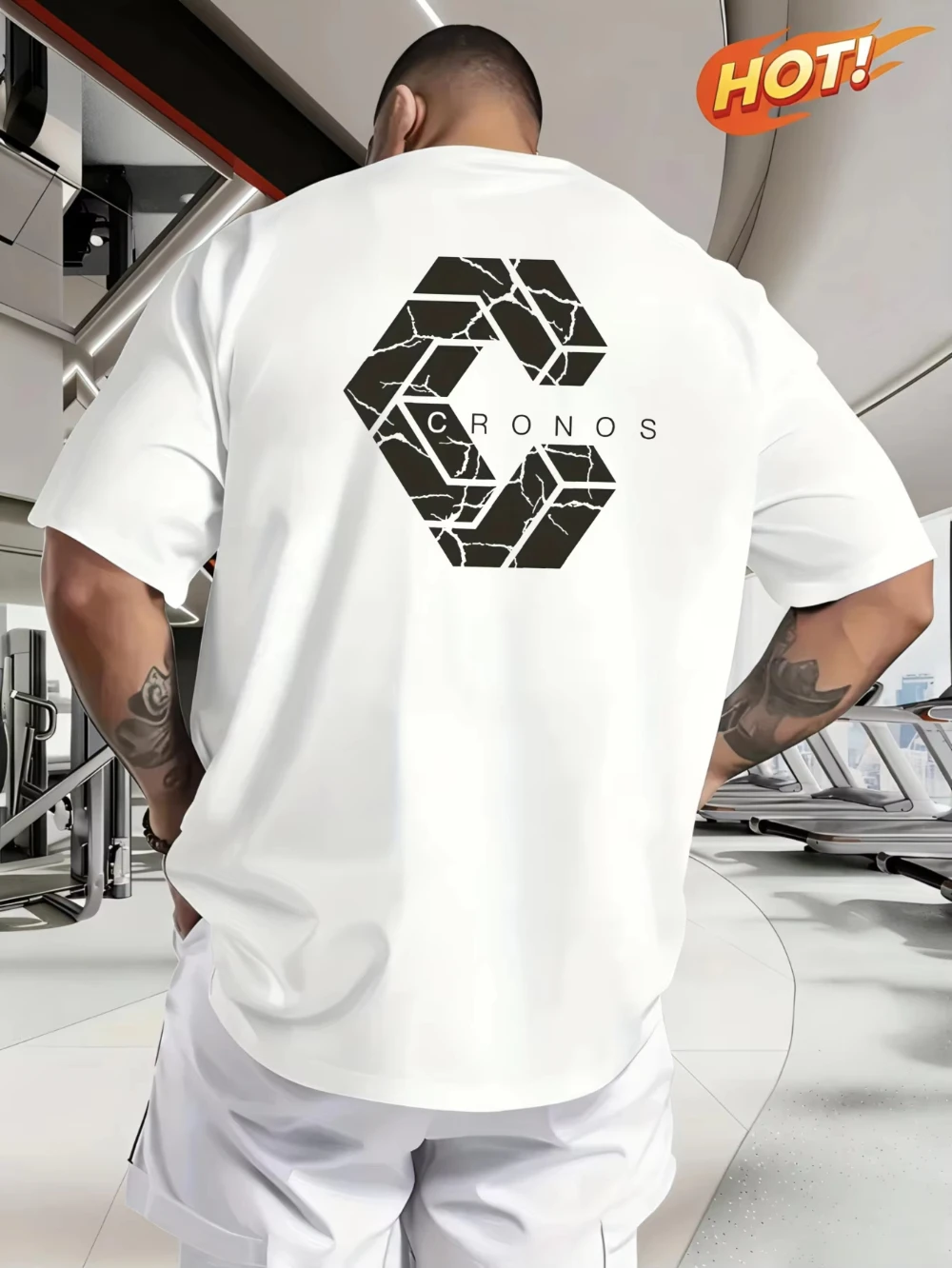 2026 Men's & Women's Oversized T-Shirt Cotton Iconic Kronos Print Tee, Loose Fit Short-Sleeve Shirt Suitable for Summer