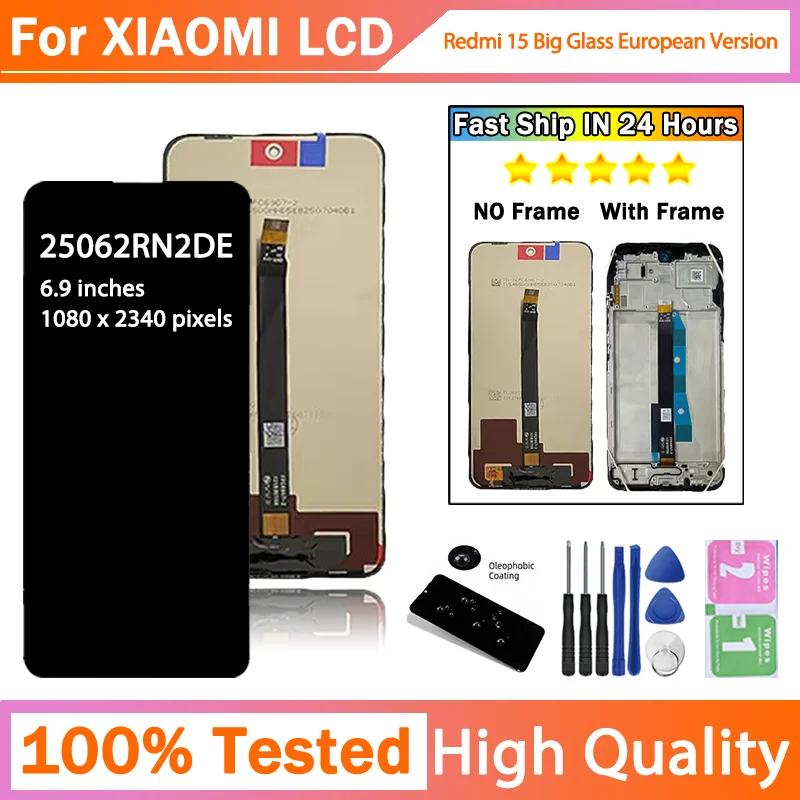 25062RN2DE Premium Lcd  For Xiaomi Redmi 15 Big Glass European Version LCD Display Touch Screen Digitizer Assembly