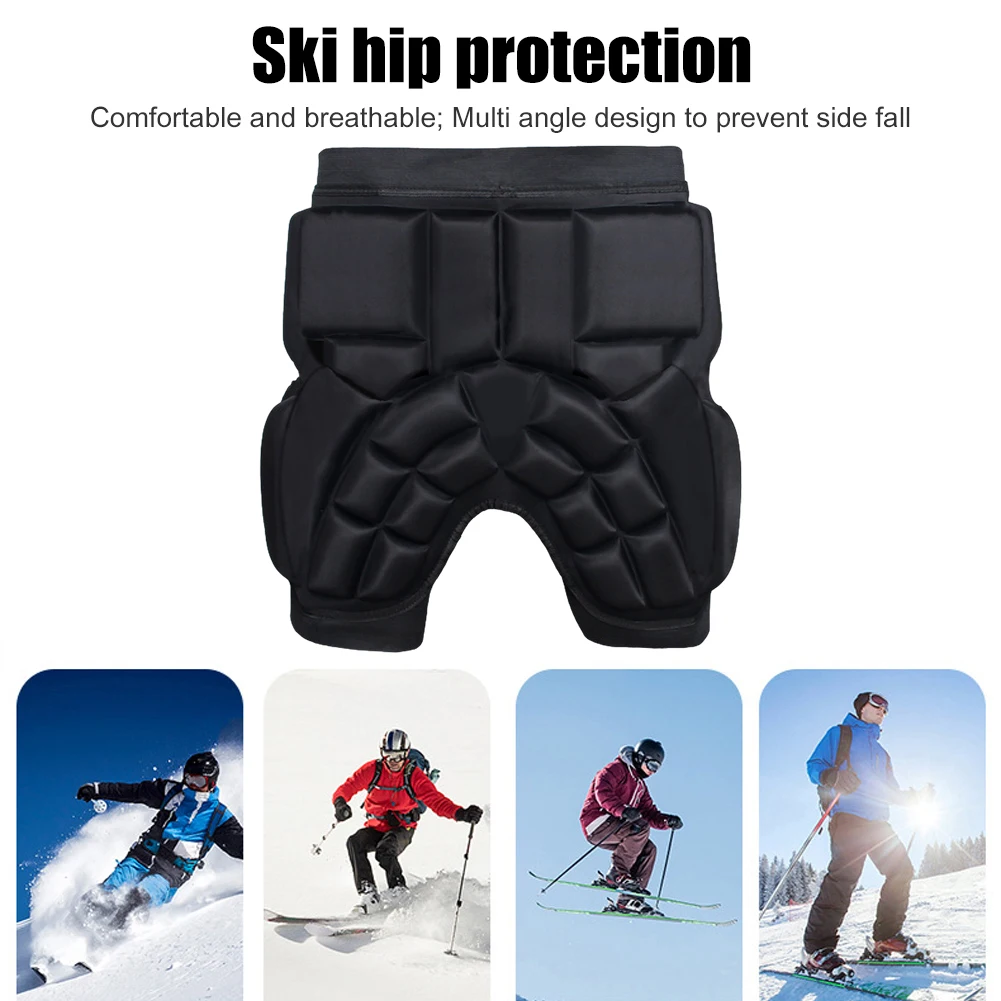 Unisex Hip Padded Shorts EVA Protective Guard Pad Anti-Fall Thickened Hip Protector Adjustable for Adults Kids Skate Ski