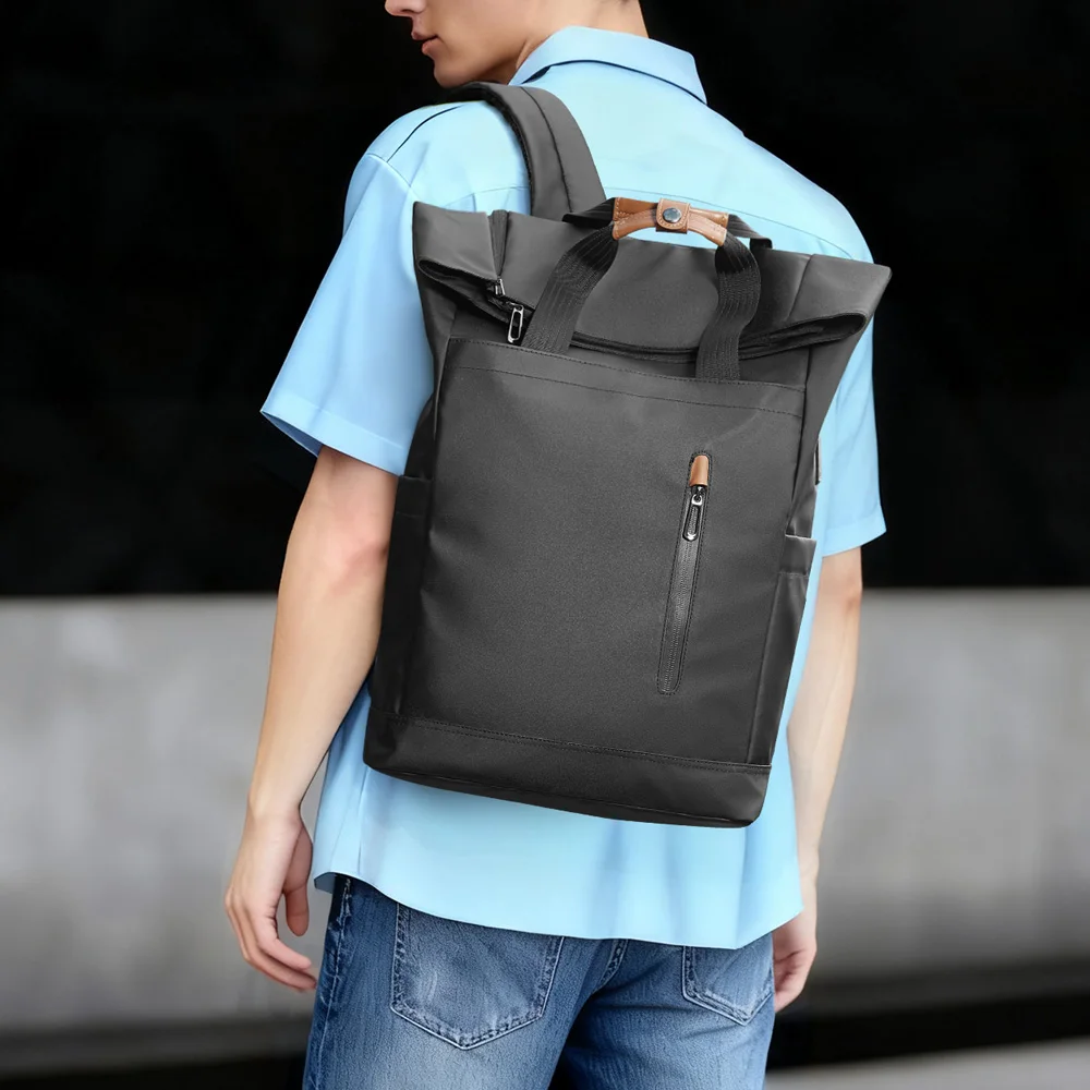 حقيبة ظهر كاجوال للسفر من HK للرجال متعددة الوظائف مقاس 15.6 بوصة حقيبة كمبيوتر محمول مقاومة للماء حقائب مدرسية جامعية بمنفذ USB حقيبة نهارية للأعمال