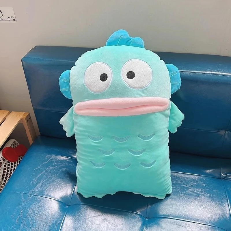 55cm anime hangyodon pelúcia macia boneca brinquedo volta almofada confortável dos desenhos animados lance travesseiro crianças presente de aniversário de natal