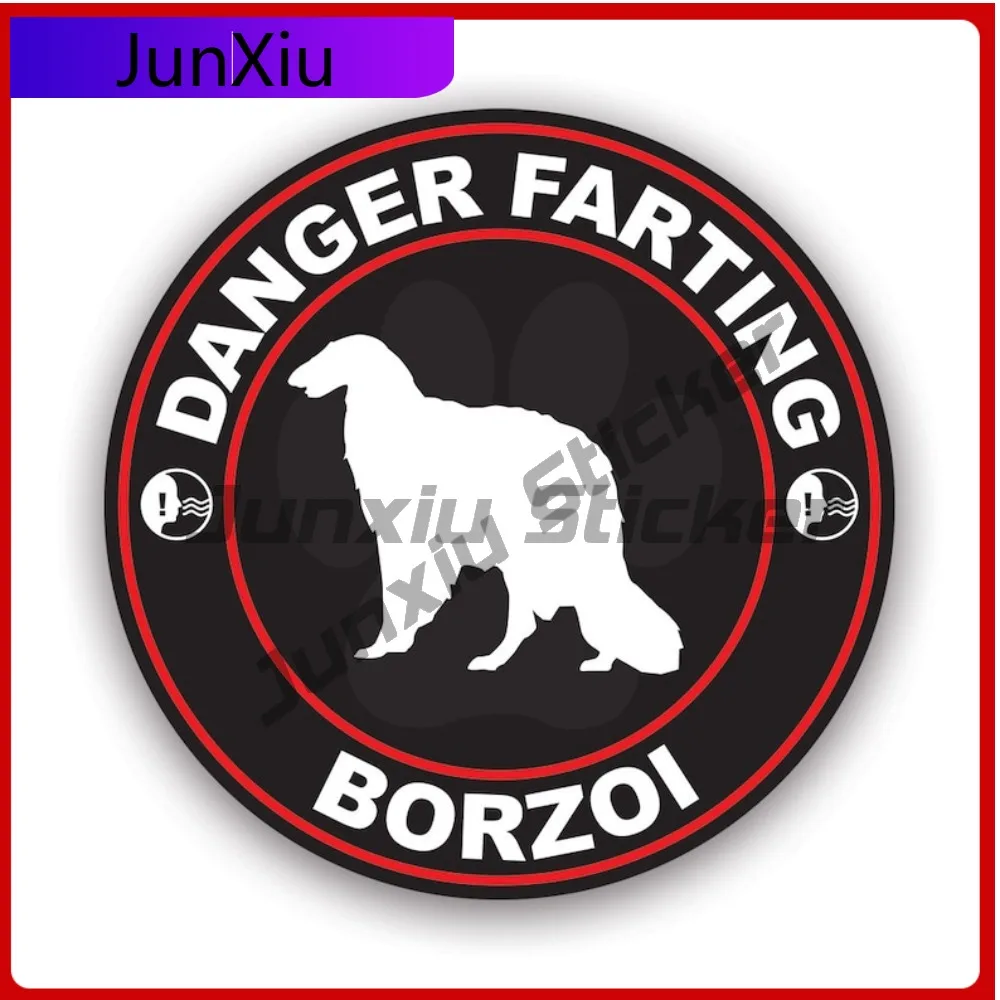 

Наклейка «Опасный зевок русского волкодворца» с защитой от УФ-излучения, УФ-защитные наклейки для собак, домашних животных, с изображением зевоков, газов, отрыжки, русского волкодворца, Coo