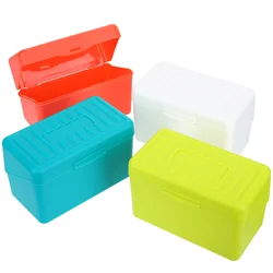 4 Pcs Index Card File Box Filing Flash Case Recipe Pp Organizer Plastic Storage Container Stationery