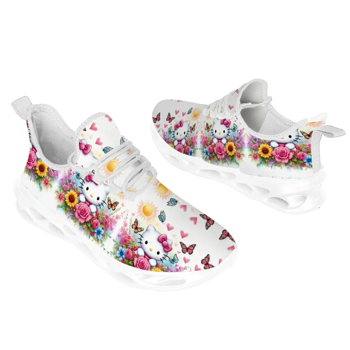 

High Quality Man Trainer Running Shoes Hello Kitty Shoe Floral Butterfly Sunflower Casual Sneakers 2025 Women Casual Sneakers