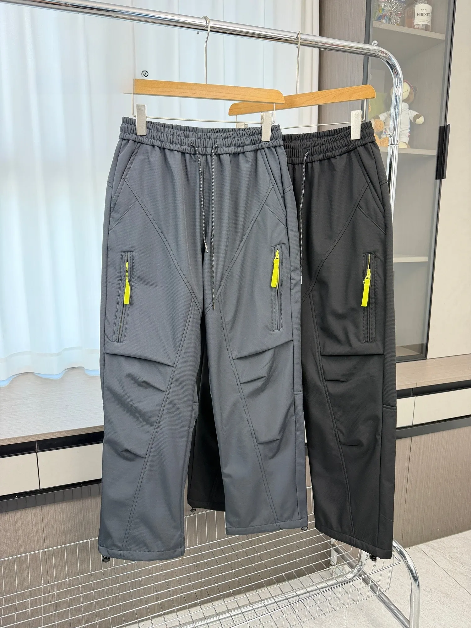 

Outdoor Functional Windproof Waterproof Men's Fce Lined Thiened Casual Pants Loose Straight Leg Workwear for Autumn Winter