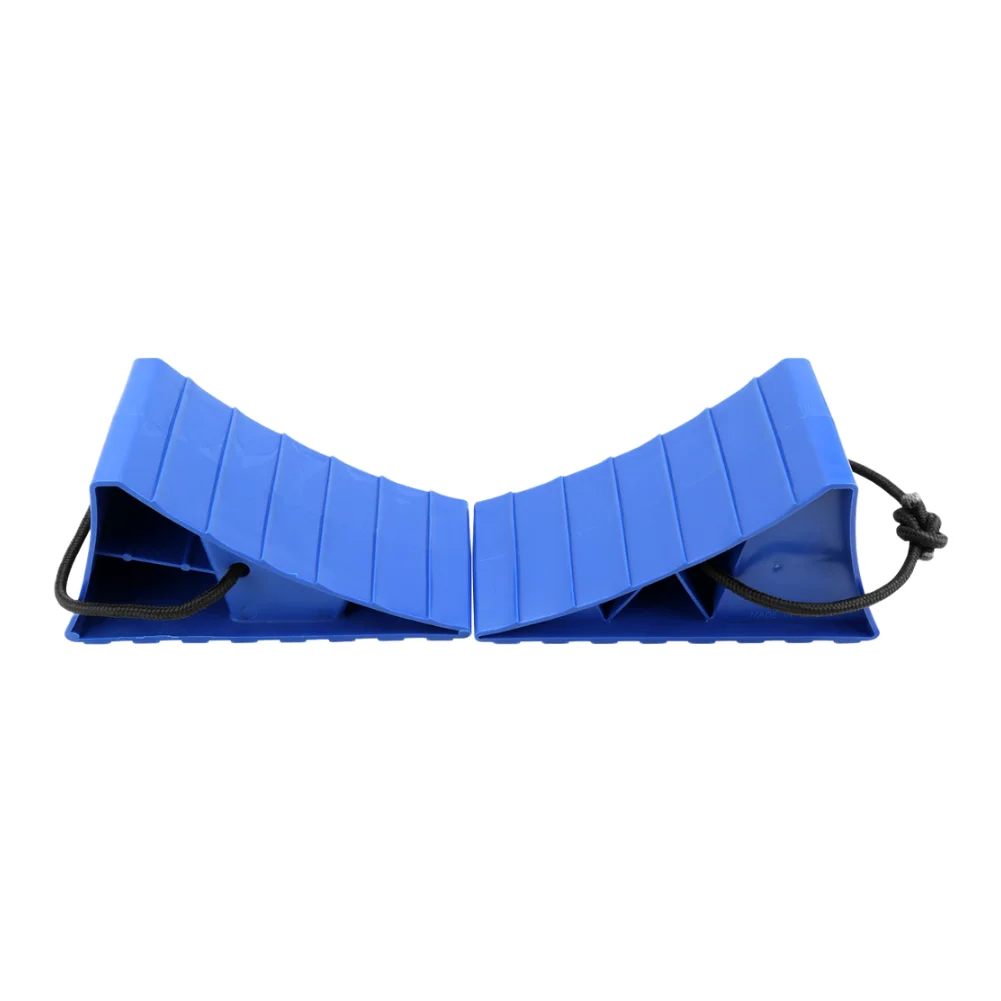 2PCS Car Tire Slip Prevention Device With Rope Plastic Wheel Stops Anti-Slip For RV Trailer Motorcycle Plastic Wheel Wedge